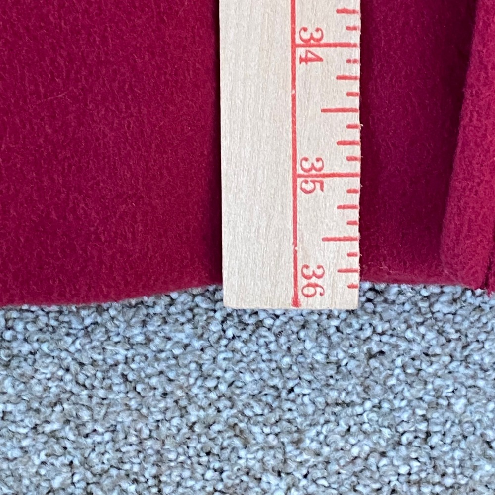 Lands End Womens Red Wool Blend Coat Button Front Long Sleeve Petite Size 14P - Picture 7 of 7